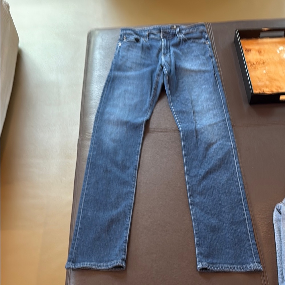 Ag Adriano Goldschmied Blue Straight Denim Jeans
